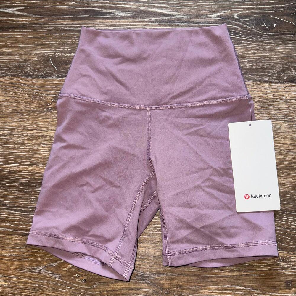 Lululemon Align Biker Short High Rise 6” Lavender Lux Size 2 NWT - Picture 2 of 6